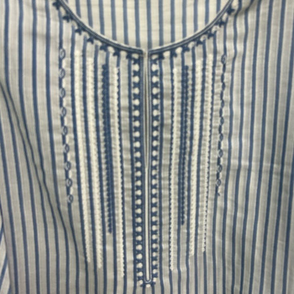 Kobi Halperin Blue and White Striped Blouse - Picture 2 of 6